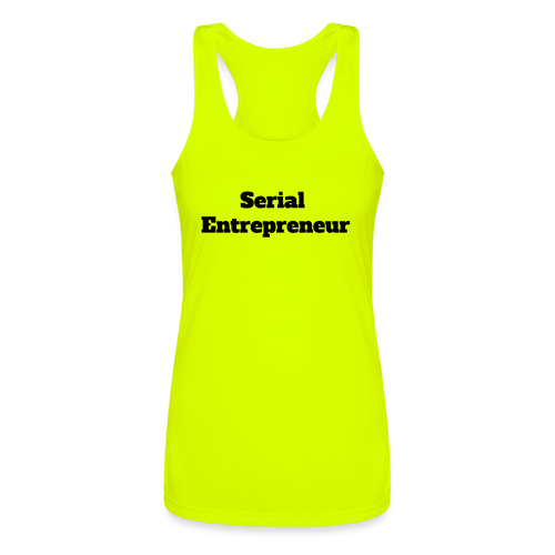 Serial Entrepreneur Racerback Tank Top - neon yellow