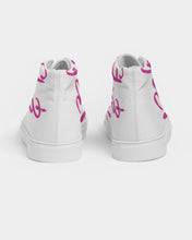 Load image into Gallery viewer, Hip Hop &amp; Boujee&#39;s &quot;Pink Cursive&quot; Women&#39;s Hightop Canvas Shoe