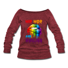 Load image into Gallery viewer, Hip Hop &amp; Boujee&#39;s &quot;Rainbowlicious&quot; Women&#39;s Wideneck Sweatshirt - Hip Hop &amp; Boujee