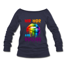 Load image into Gallery viewer, Hip Hop &amp; Boujee&#39;s &quot;Rainbowlicious&quot; Women&#39;s Wideneck Sweatshirt - Hip Hop &amp; Boujee