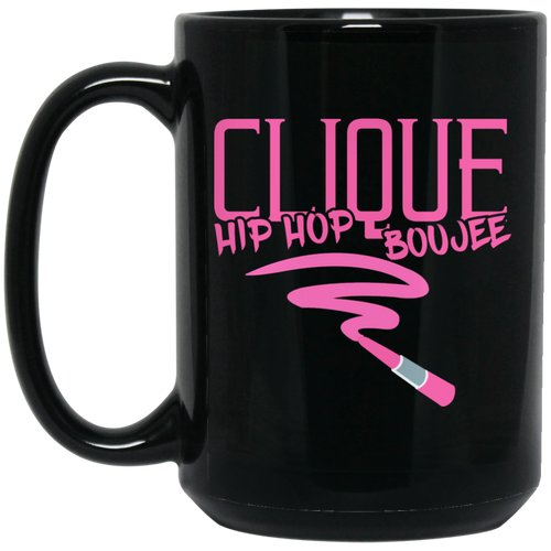 Hip Hop & Boujee's 'Lipstick Retro' 15 oz. Black Mug - Hip Hop & Boujee