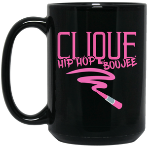 Hip Hop & Boujee's 'Lipstick Retro' 15 oz. Black Mug - Hip Hop & Boujee