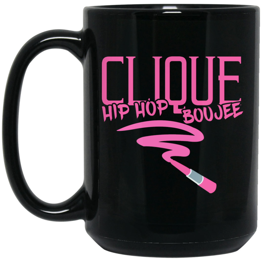 Hip Hop & Boujee's 'Lipstick Retro' 15 oz. Black Mug - Hip Hop & Boujee