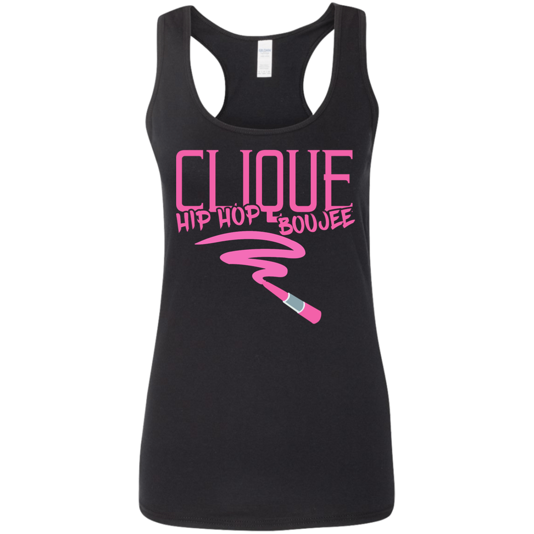 Hip Hop & Boujee's 'Lipstick Retro' Ladies' Softstyle Racerback Tank - Hip Hop & Boujee