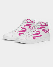 Load image into Gallery viewer, Hip Hop &amp; Boujee&#39;s &quot;Pink Cursive&quot; Women&#39;s Hightop Canvas Shoe