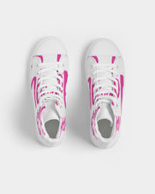 Load image into Gallery viewer, Hip Hop &amp; Boujee&#39;s &quot;Pink Cursive&quot; Women&#39;s Hightop Canvas Shoe
