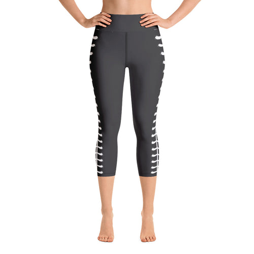Hip Hop & Boujee's - White Stitch Yoga Capri Leggings - Hip Hop & Boujee