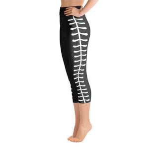 Hip Hop & Boujee's - White Stitch Yoga Capri Leggings - Hip Hop & Boujee