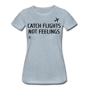 Hip Hop & Boujee's "Catch Flight" Tee Collection - heather ice blue