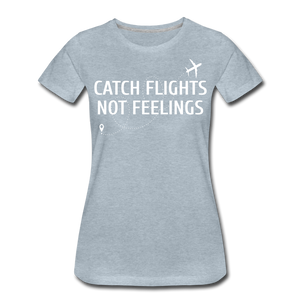 Hip Hop & Boujee's "Catch Flights" Tee Collection - heather ice blue