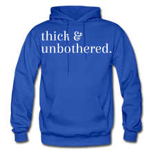 Load image into Gallery viewer, Hip Hop &amp; Boujee&#39;s &quot;Thick &amp; Unbothered&quot; Hoodie Collection - royal blue