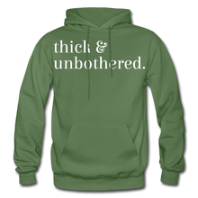 Load image into Gallery viewer, Hip Hop &amp; Boujee&#39;s &quot;Thick &amp; Unbothered&quot; Hoodie Collection - military green
