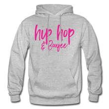 Load image into Gallery viewer, Hip Hop &amp; Boujee&#39;s &quot;Pink Cursive&quot; Hoodie Collection - heather gray