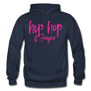 Hip Hop & Boujee's "Pink Cursive" Hoodie Collection - navy