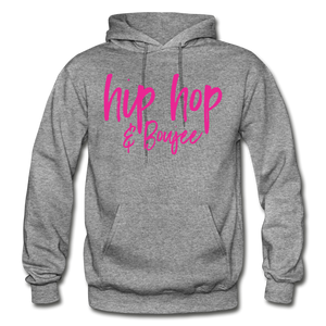 Hip Hop & Boujee's "Pink Cursive" Hoodie Collection - graphite heather