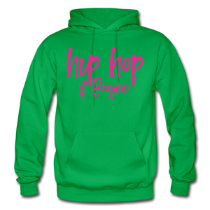 Hip Hop & Boujee's "Pink Cursive" Hoodie Collection - kelly green