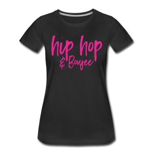 Hip Hop & Boujee's "Pink Cursive" Tees Collection - black