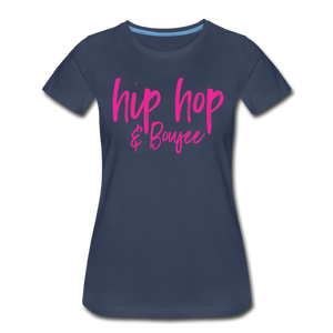 Hip Hop & Boujee's "Pink Cursive" Tees Collection - navy
