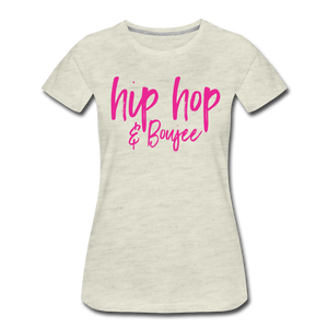 Hip Hop & Boujee's "Pink Cursive" Tees Collection - heather oatmeal