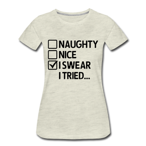 Hip Hop & Boujee's "Naughty" T-Shirt - heather oatmeal