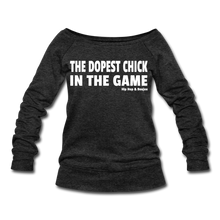 Load image into Gallery viewer, Hip Hop &amp; Boujee&#39;s &quot;Chick&quot;  Wideneck Sweatshirt - heather black