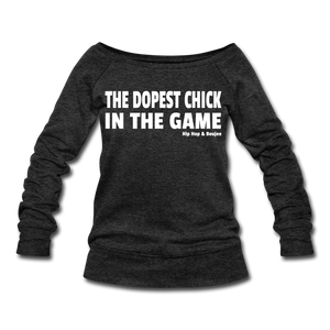 Hip Hop & Boujee's "Chick"  Wideneck Sweatshirt - heather black