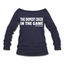 Load image into Gallery viewer, Hip Hop &amp; Boujee&#39;s &quot;Chick&quot;  Wideneck Sweatshirt - melange navy