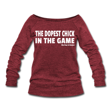 Load image into Gallery viewer, Hip Hop &amp; Boujee&#39;s &quot;Chick&quot;  Wideneck Sweatshirt - cardinal triblend