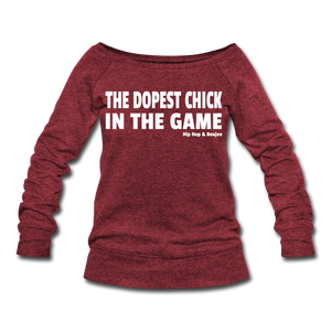 Hip Hop & Boujee's "Chick"  Wideneck Sweatshirt - cardinal triblend