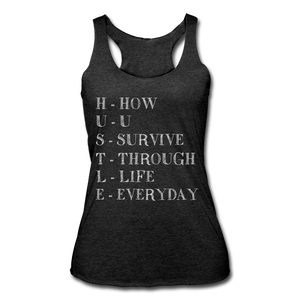 Hip Hop & Boujee's "Hustle" Racerback Tank - heather black