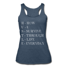 Load image into Gallery viewer, Hip Hop &amp; Boujee&#39;s &quot;Hustle&quot; Racerback Tank - heather navy