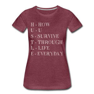 Hip Hop & Boujee's "Hustle" T-Shirt - heather burgundy