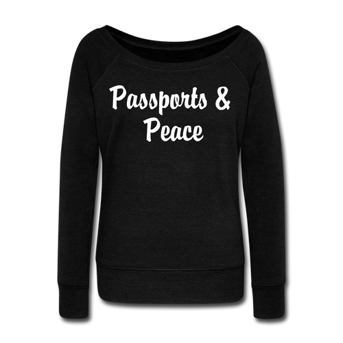 Hip Hop & Boujee's Passport Wideneck Sweatshirt - black